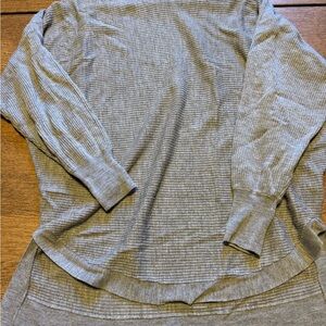 All Saints Charcoal Ribbed Knit Top